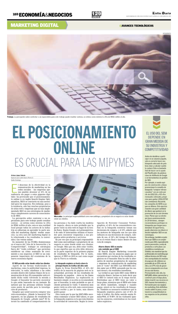 El Posicionamiento Online es crucial para las MiPyMES